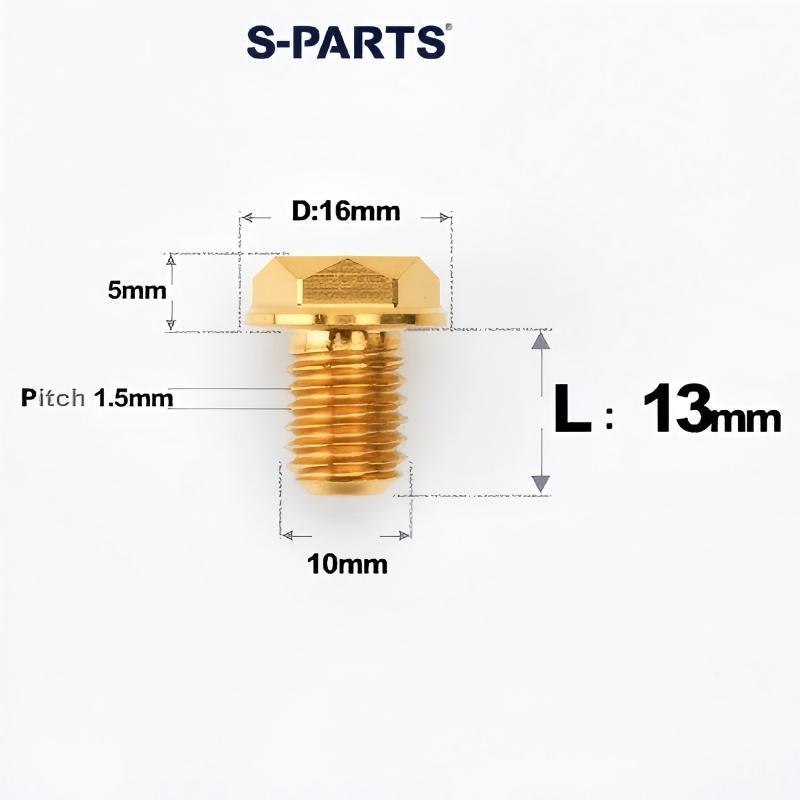 Titanium Motorcycle Mirror Base Mounting Bolts - M8 / M10 for TANAX AOS3 & AOS4