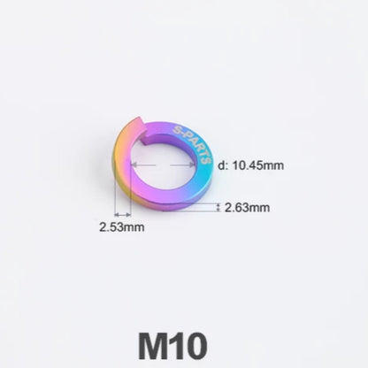 Titanium Spring Lock Washers M3/M4/M5/M6/M8/M10/M12 | Grade 5 Ti for Motorcycle & Automotive