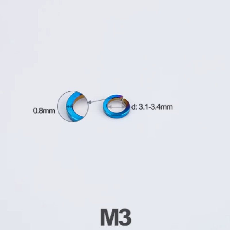 Titanium Spring Lock Washers M3/M4/M5/M6/M8/M10/M12 | Grade 5 Ti for Motorcycle & Automotive