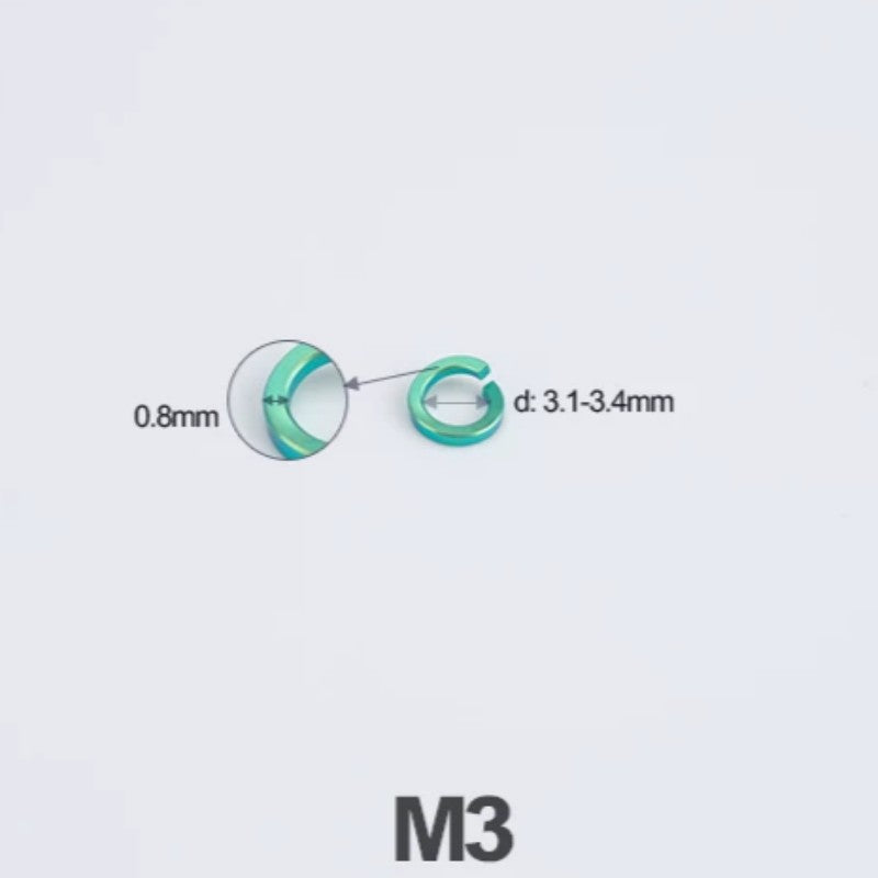 Titanium Spring Lock Washers M3/M4/M5/M6/M8/M10/M12 | Grade 5 Ti for Motorcycle & Automotive