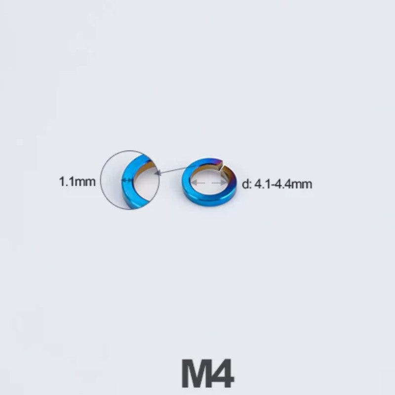 Titanium Spring Lock Washers M3/M4/M5/M6/M8/M10/M12 | Grade 5 Ti for Motorcycle & Automotive