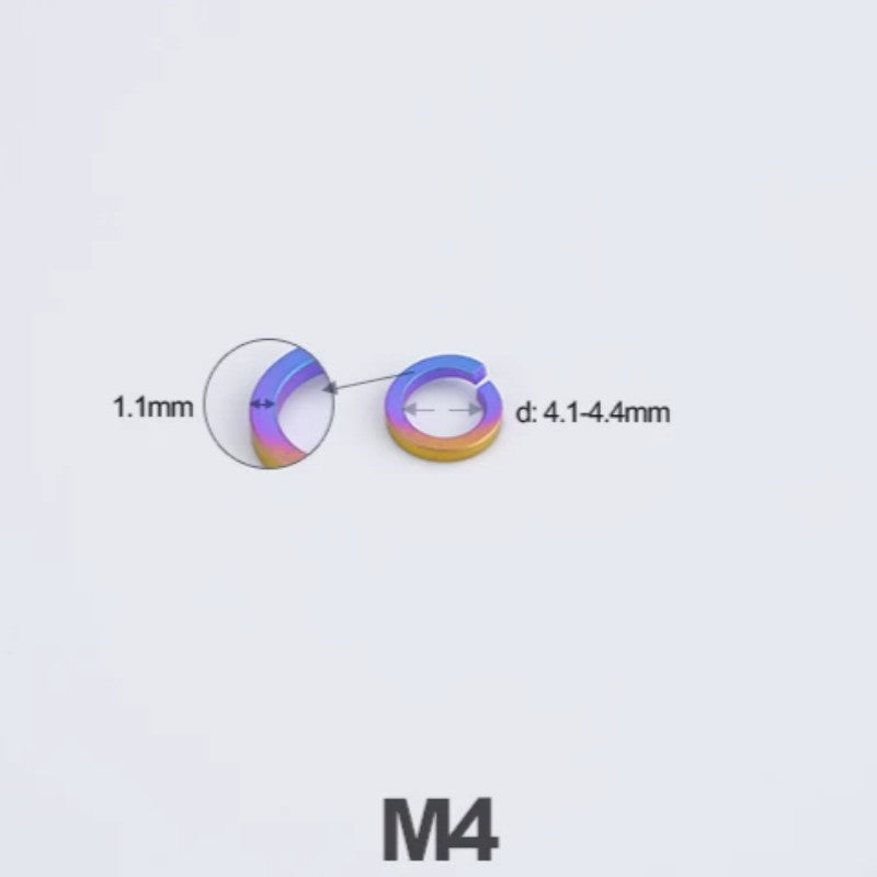 Titanium Spring Lock Washers M3/M4/M5/M6/M8/M10/M12 | Grade 5 Ti for Motorcycle & Automotive