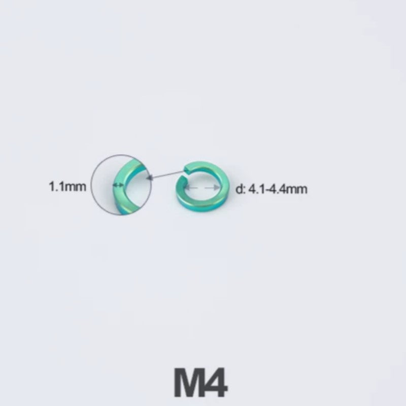 Titanium Spring Lock Washers M3/M4/M5/M6/M8/M10/M12 | Grade 5 Ti for Motorcycle & Automotive