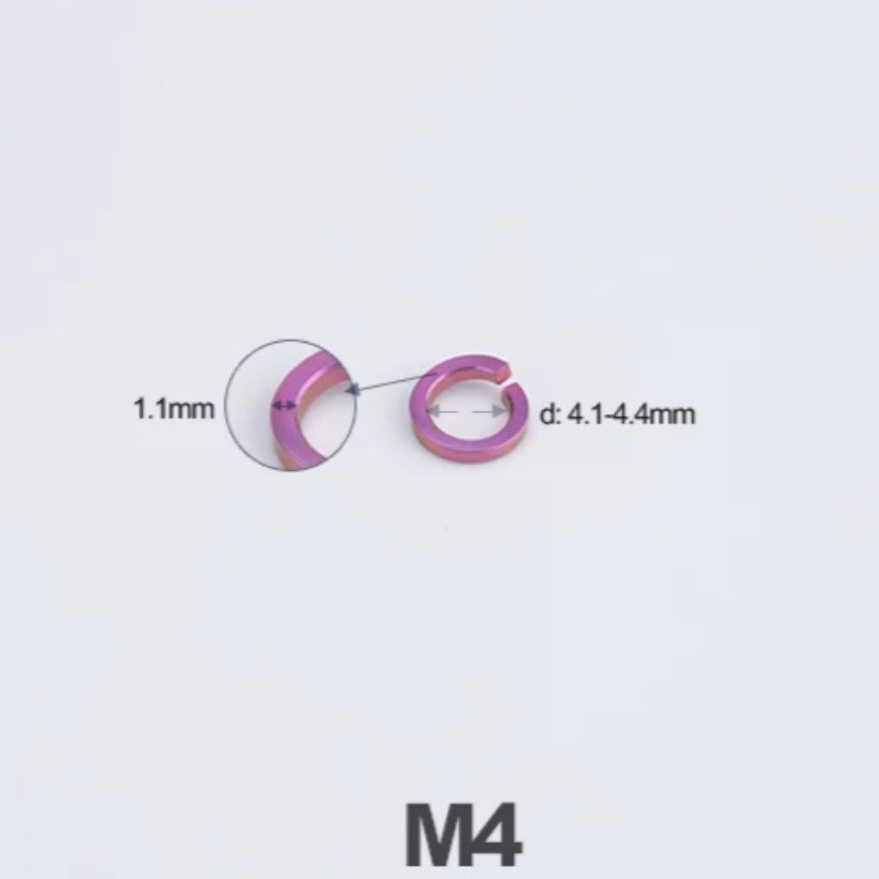 Titanium Spring Lock Washers M3/M4/M5/M6/M8/M10/M12 | Grade 5 Ti for Motorcycle & Automotive