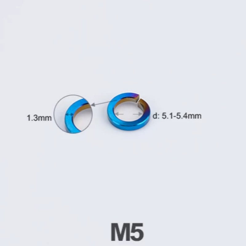 Titanium Spring Lock Washers M3/M4/M5/M6/M8/M10/M12 | Grade 5 Ti for Motorcycle & Automotive