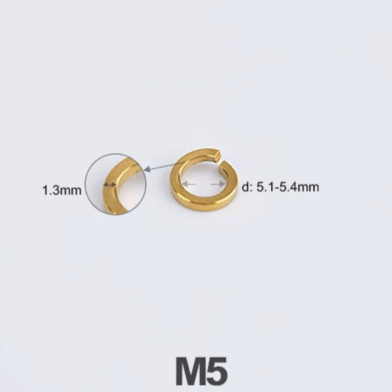 Titanium Spring Lock Washers M3/M4/M5/M6/M8/M10/M12 | Grade 5 Ti for Motorcycle & Automotive
