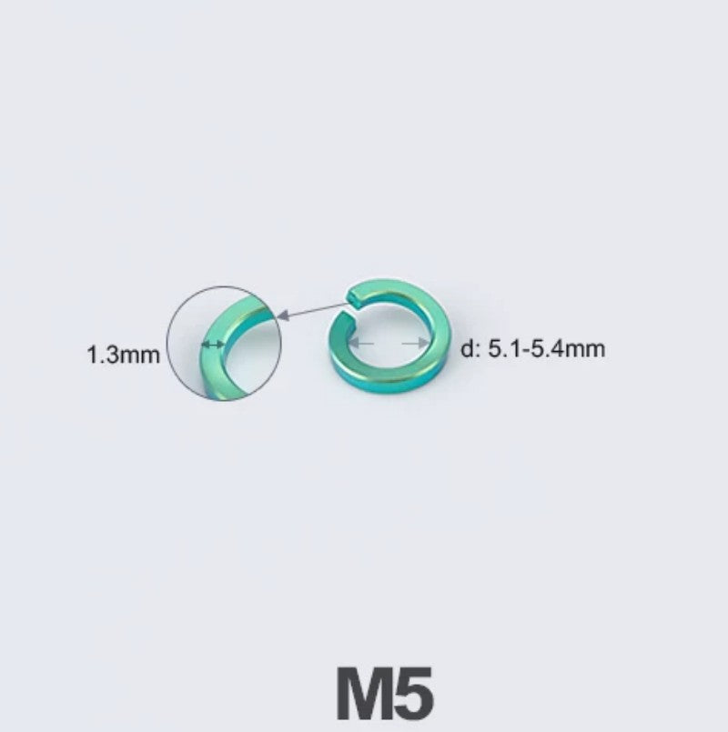 Titanium Spring Lock Washers M3/M4/M5/M6/M8/M10/M12 | Grade 5 Ti for Motorcycle & Automotive