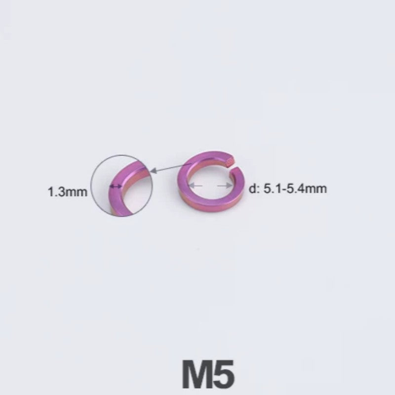 Titanium Spring Lock Washers M3/M4/M5/M6/M8/M10/M12 | Grade 5 Ti for Motorcycle & Automotive
