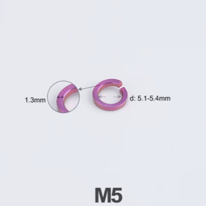 Titanium Spring Lock Washers M3/M4/M5/M6/M8/M10/M12 | Grade 5 Ti for Motorcycle & Automotive