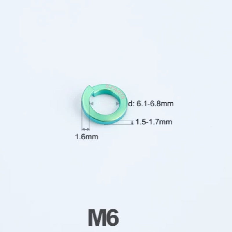 Titanium Spring Lock Washers M3/M4/M5/M6/M8/M10/M12 | Grade 5 Ti for Motorcycle & Automotive