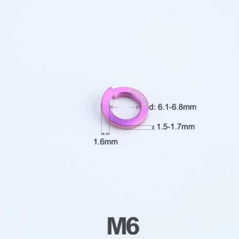 Titanium Spring Lock Washers M3/M4/M5/M6/M8/M10/M12 | Grade 5 Ti for Motorcycle & Automotive