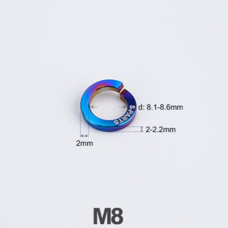 Titanium Spring Lock Washers M3/M4/M5/M6/M8/M10/M12 | Grade 5 Ti for Motorcycle & Automotive