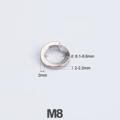 Titanium Spring Lock Washers M3/M4/M5/M6/M8/M10/M12 | Grade 5 Ti for Motorcycle & Automotive