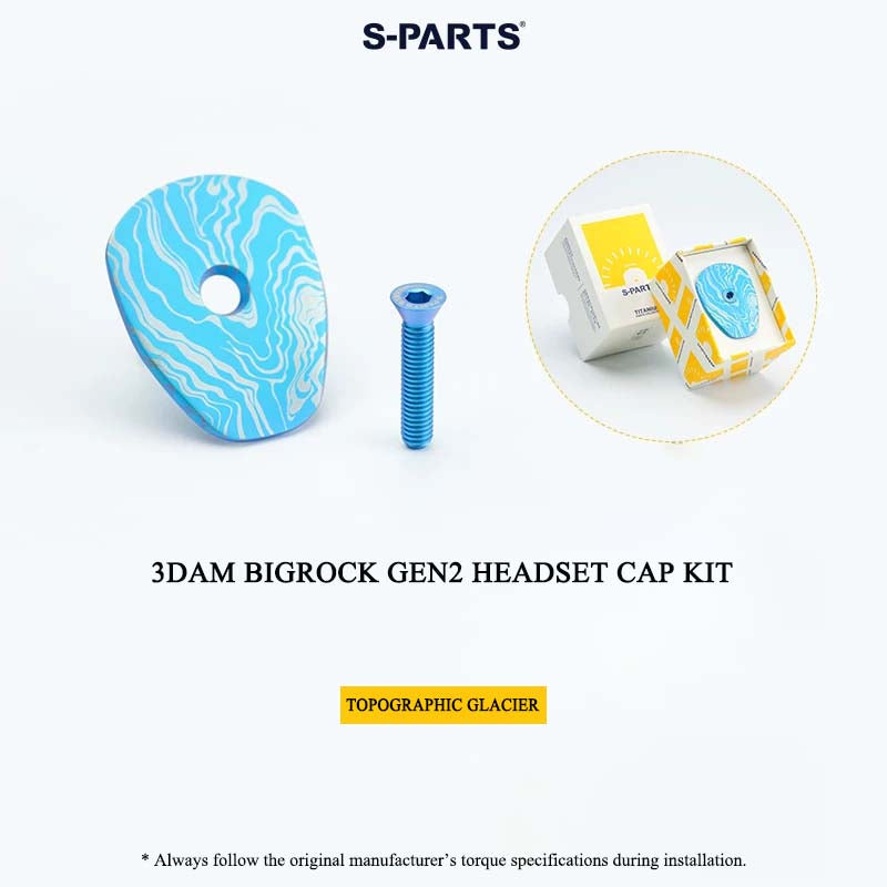 BIGROCK Gen 2 3DAM Titanium Headset Top Cap – 3D Printed Bicycle Cockpit Upgrade with Bolt