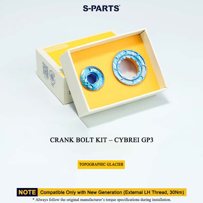 Titanium Crank Bolt & Self-Extracting Cap Kit for CYBREI GP3 (30Nm New Generation | LH Thread Compatible)
