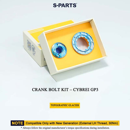 Titanium Crank Bolt & Self-Extracting Cap Kit for CYBREI GP3 (30Nm New Generation | LH Thread Compatible)