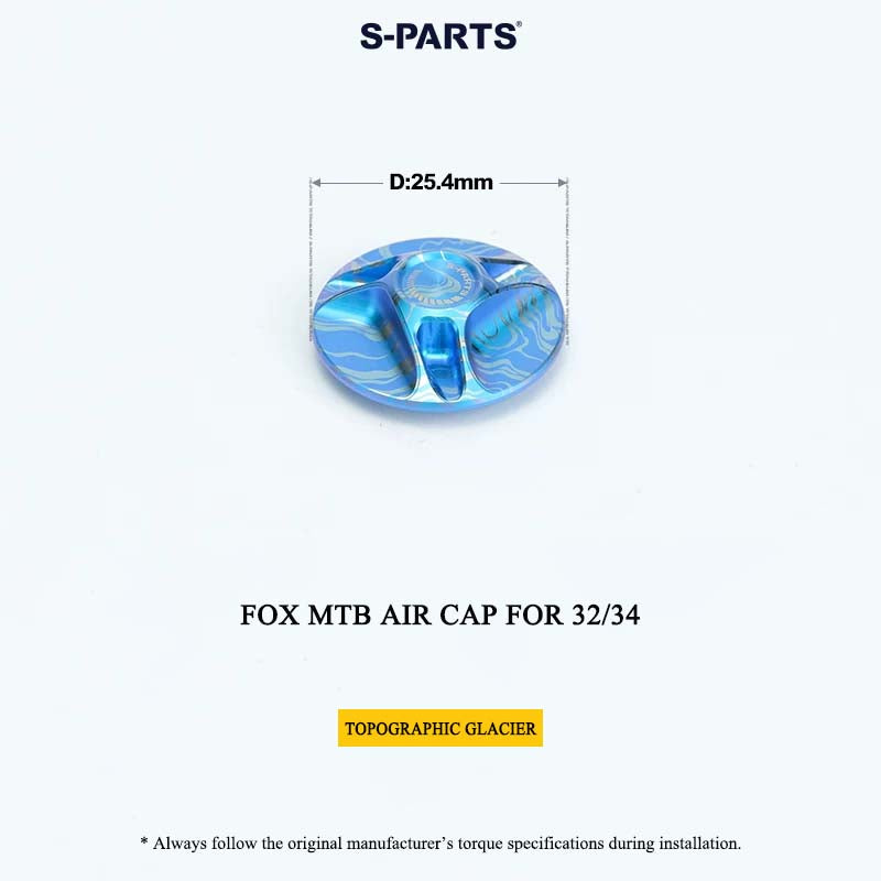 FOX MTB Titanium Air Cap for 32/34/36/38/40 & Thru Axle for 36/38 | Grade 5 Ti-6Al-4V