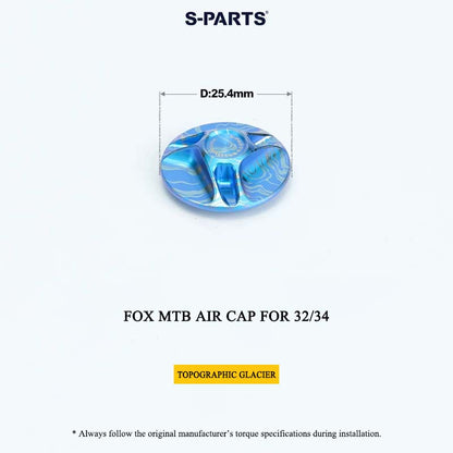 FOX MTB Titanium Air Cap for 32/34/36/38/40 & Thru Axle for 36/38 | Grade 5 Ti-6Al-4V
