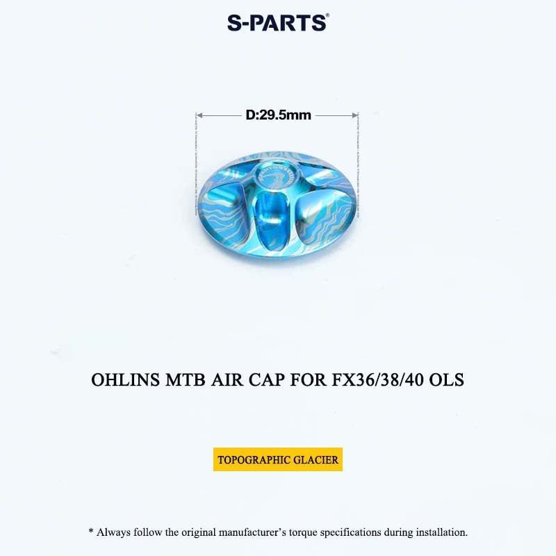 Ohlins MTB Titanium Air Cap for FX36/38/40 OLS & Thru Axle for RXF 38 | Grade 5 Ti-6Al-4V