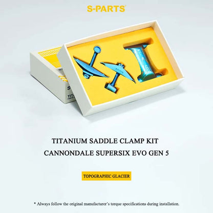 3D Printed Titanium Seatpost Saddle Clamp Kit, Two-Bolt, for Cannondale SuperSix EVO Gen 5