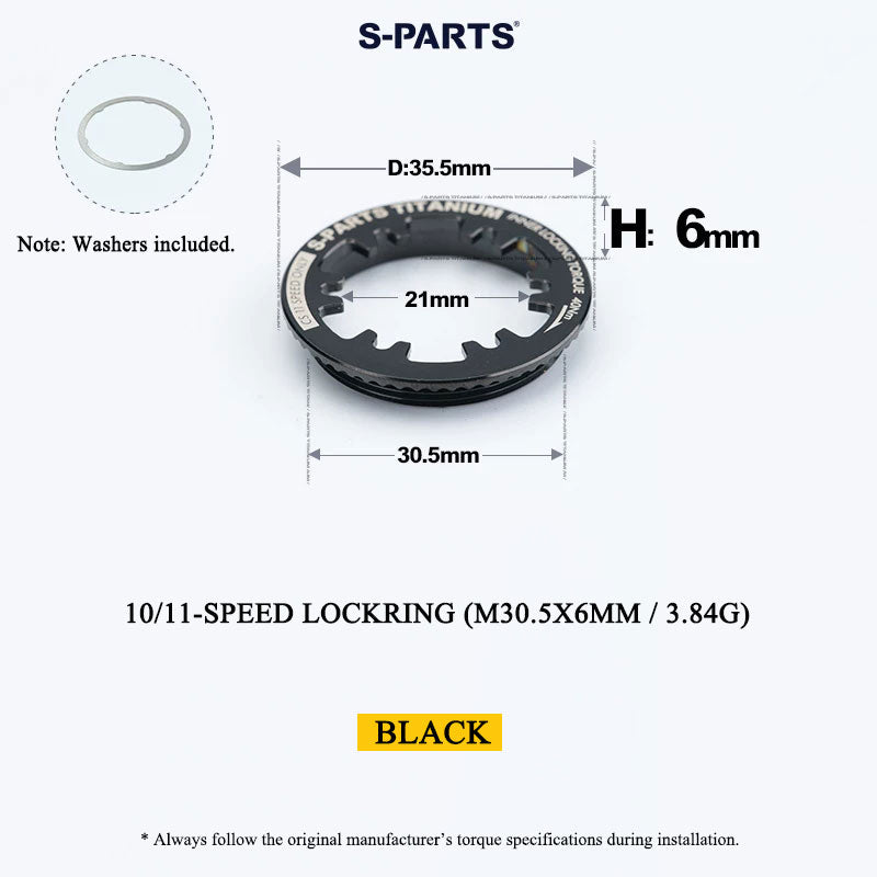 Grade 5 Titanium Cassette Lockring for Shimano & SRAM 10/11/12-Speed HG Freehubs