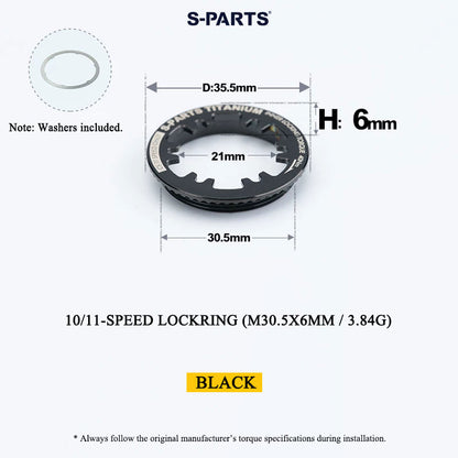 Grade 5 Titanium Cassette Lockring for Shimano & SRAM 10/11/12-Speed HG Freehubs