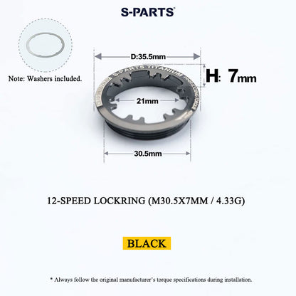 Grade 5 Titanium Cassette Lockring for Shimano & SRAM 10/11/12-Speed HG Freehubs