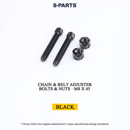 Grade 5 Titanium Chain/Belt Tensioner Adjuster Bolts and Nuts | M8×45 / M10×50