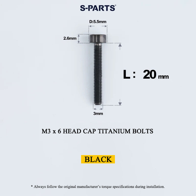 M3 x 6/8/10/12/15MM Head Cap Titanium Alloy Bolts Road Bike Bolt