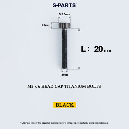 M3 x 6/8/10/12/15MM Head Cap Titanium Alloy Bolts Road Bike Bolt
