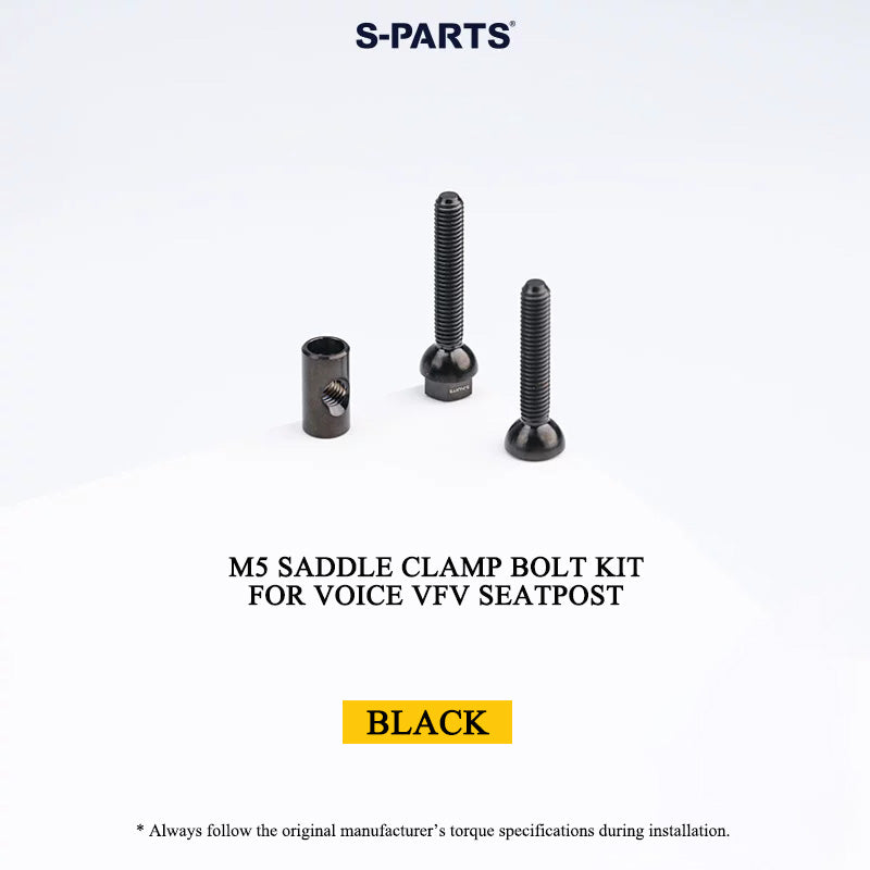 M5 Grade 5 Titanium Saddle Clamp Bolt Kit for VOICE VFV Seatpost, 3 pcs