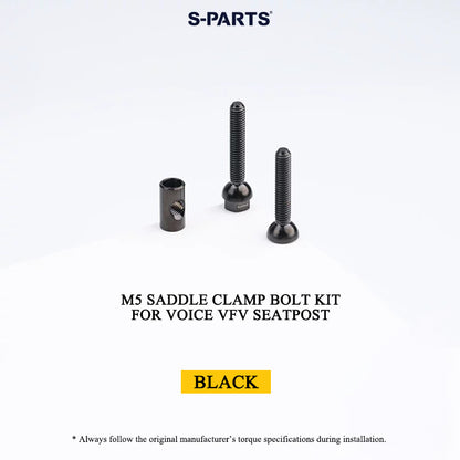 M5 Grade 5 Titanium Saddle Clamp Bolt Kit for VOICE VFV Seatpost, 3 pcs