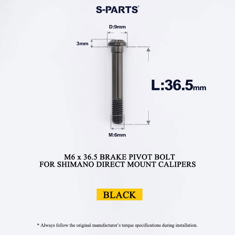 Titanium Pivot Bolt for Shimano Direct Mount Brake Calipers | M6