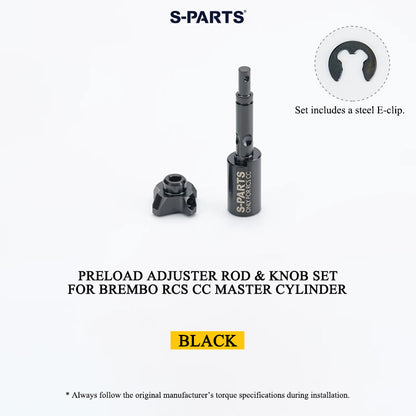 Titanium Preload Adjuster Rod & Knob Set for Brembo RCS CC Master Cylinder