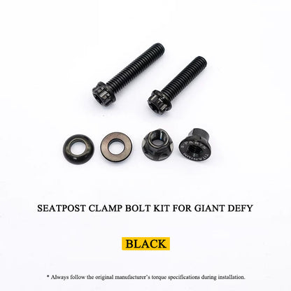 Titanium Seatpost Clamp Bolt Kit for Giant Defy – Grade 5 Titanium, M6
