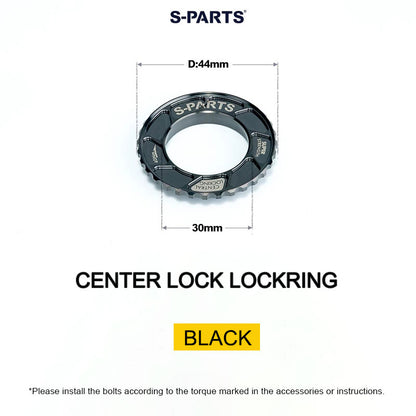 Grade 5 Titanium Center Lock Disc Brake Rotor Lockring – M30 × 7mm (44mm OD) for MTB, Road & Gravel Bikes