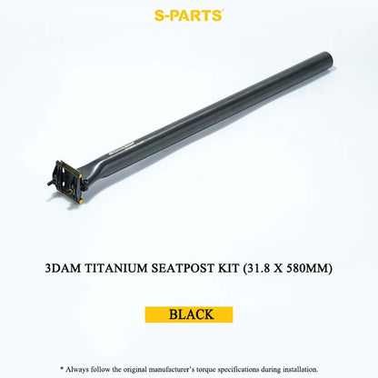 3DAM Titanium Seatpost Kit — 3D-Printed Ti Clamp + Grade 9 Ti Tube (31.8/33.9/34.9 x 580mm)