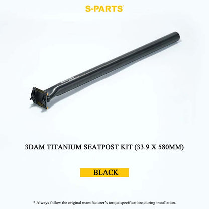 3DAM Titanium Seatpost Kit — 3D-Printed Ti Clamp + Grade 9 Ti Tube (31.8/33.9/34.9 x 580mm)
