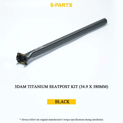 3DAM Titanium Seatpost Kit — 3D-Printed Ti Clamp + Grade 9 Ti Tube (31.8/33.9/34.9 x 580mm)