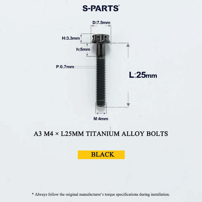 M4 × L6/8/10-25mm Titanium Alloy Bolts For Motorcycle