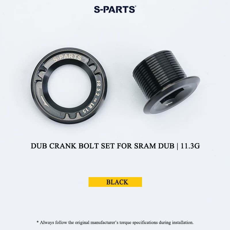 DUB Titanium Crank Arm Bolt & Self-Extracting Cap Set for SRAM DUB / Quarq / Force / Red | 11.3g Ultra-Light CNC Titanium