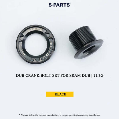 DUB Titanium Crank Arm Bolt & Self-Extracting Cap Set for SRAM DUB / Quarq / Force / Red | 11.3g Ultra-Light CNC Titanium
