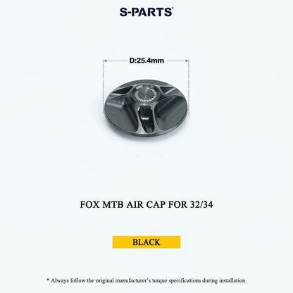 FOX MTB Titanium Air Cap for 32/34/36/38/40 & Thru Axle for 36/38 | Grade 5 Ti-6Al-4V