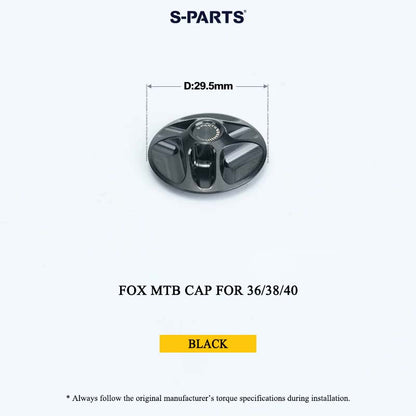 FOX MTB Titanium Air Cap for 32/34/36/38/40 & Thru Axle for 36/38 | Grade 5 Ti-6Al-4V