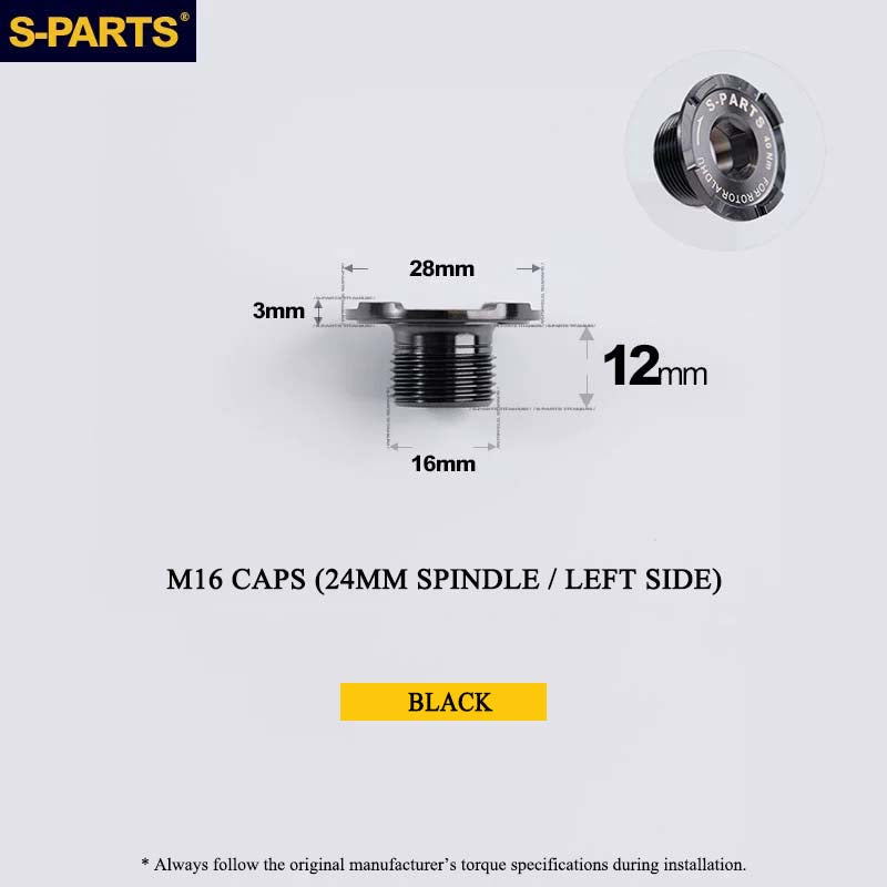 Titanium Spindle Bolt for ROTOR ALDHU Cranksets | M16 M19 M22 | 24mm, 30mm & DUB Compatible