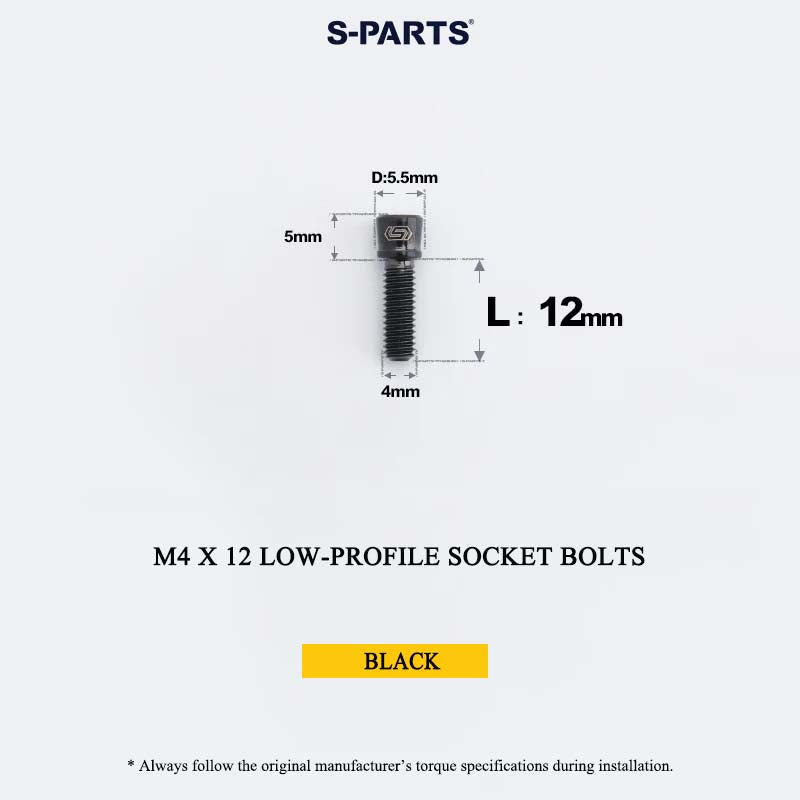 M4 Titanium Low-Profile Small-Head Socket Bolt D5.5 for Grip Lock Ring & Brake Lever Adjustment