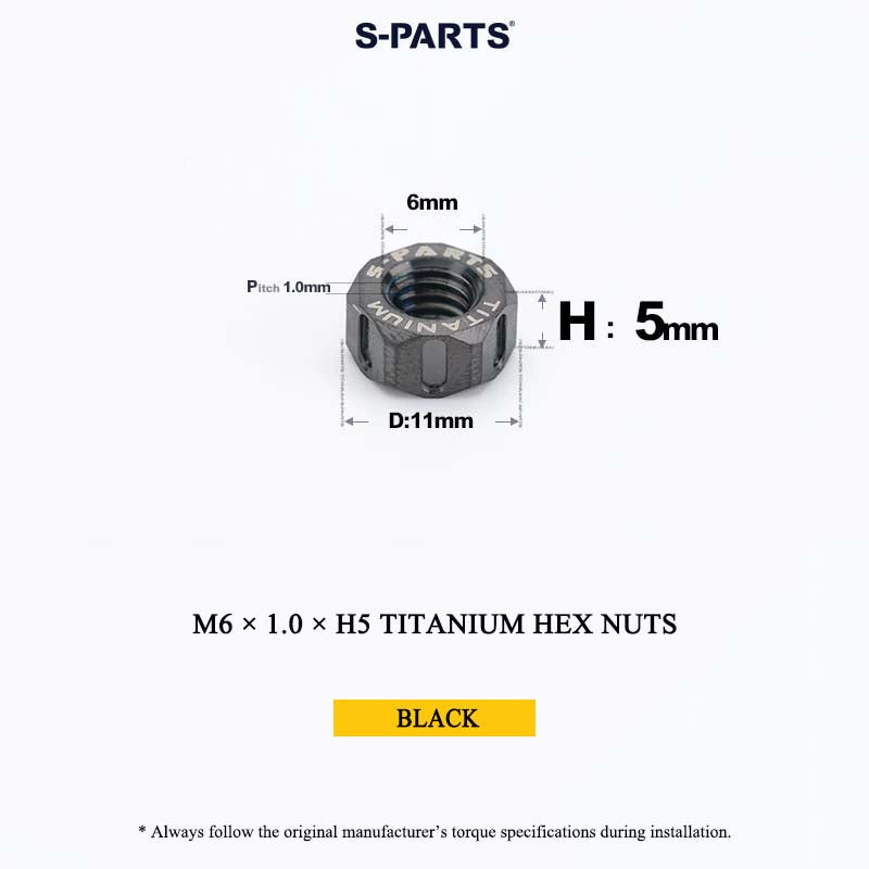 Grade 5 Titanium Hex Nuts M4–M12 | Metric & Fine Thread