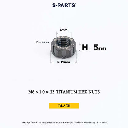 Grade 5 Titanium Hex Nuts M4–M12 | Metric & Fine Thread