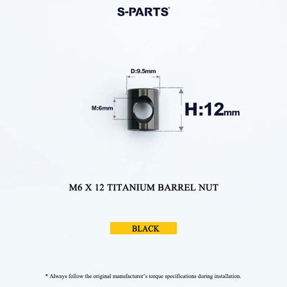 M6 Titanium Saddle Clamp Bolt & Barrel Nut for Road MTB Seatpost | Grade 5 Ti-6Al-4V