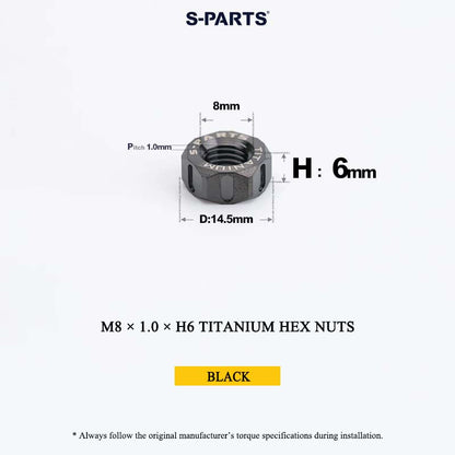 Grade 5 Titanium Hex Nuts M4–M12 | Metric & Fine Thread